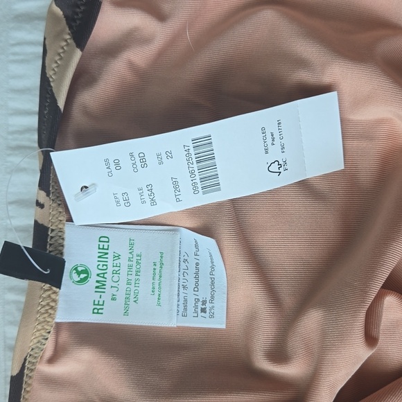 NWT*J CREW Front-twist one-piece in zebra stripe womens size 22 style# BK543 - Picture 9 of 13